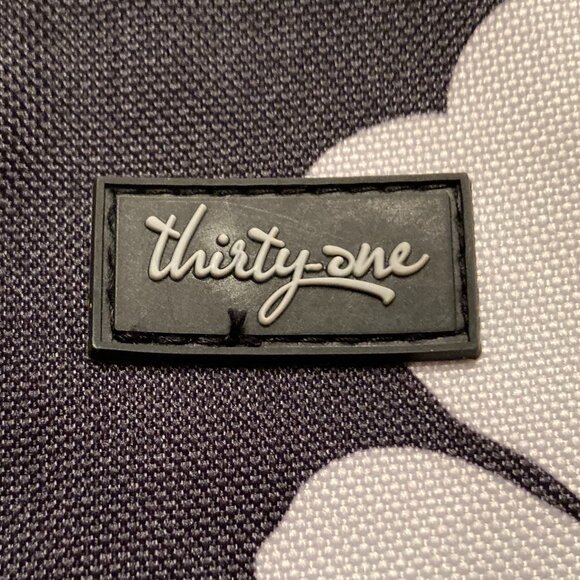 Thirty-One Zip Top Tall Tote Poppy Black & White Retired Bag - Picture 7 of 16